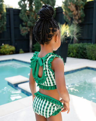 ***PREORDER***Ruffle Bikini - Green Gingham