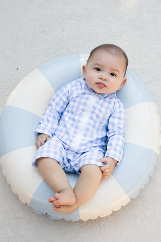 ***PREORDER***One - Piece Baby Swimsuit - Blue Gingham