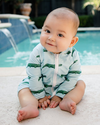 ***PREORDER***One - Piece Baby Swimsuit - Alligator
