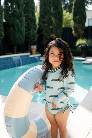 ***PREORDER***Ruffle Bottom Swimsuit - Alligator