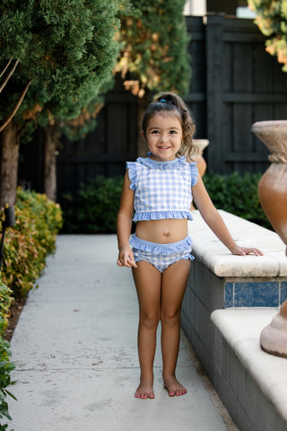 ***PREORDER***Ruffle Bikini - Blue Gingham