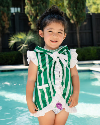 ***PREORDER***Swim Cover Up - Green Cabana Stripe