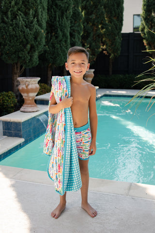 ***PREORDER***Swim Towel - Boys Rainbow Fish