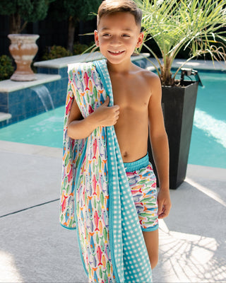***PREORDER***Swim Towel - Boys Rainbow Fish