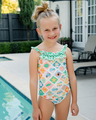 ***PREORDER***Bow Back Swimsuit - Retro Beach Girls