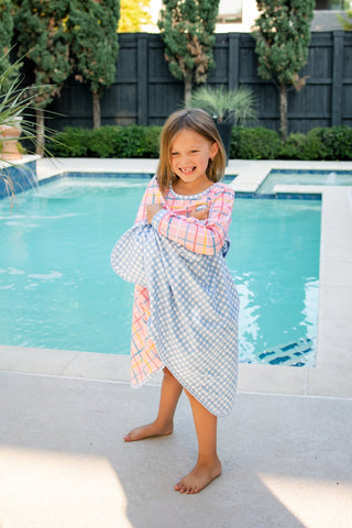 Swim Towel - Dreamscape Plaid - Sugar Bee Clothing
