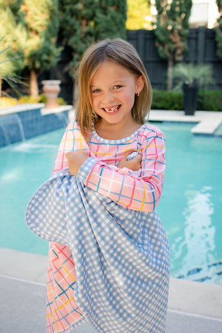 Swim Towel - Dreamscape Plaid - Sugar Bee Clothing