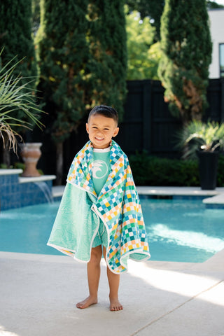 Swim Towel - Clubhouse Check - Sugar Bee Clothing