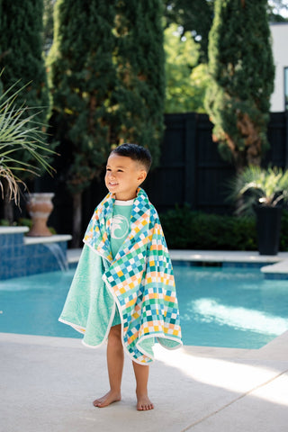 Swim Towel - Clubhouse Check - Sugar Bee Clothing
