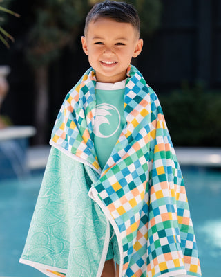 Swim Towel - Clubhouse Check - Sugar Bee Clothing
