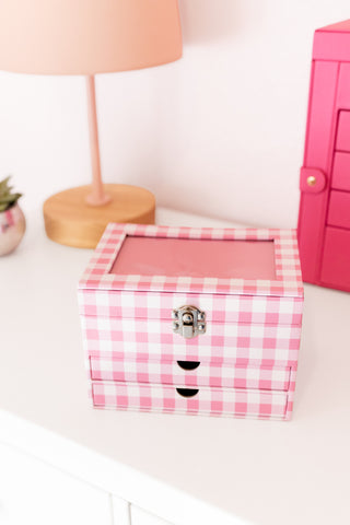 Pink Gingham - Jewelry Box