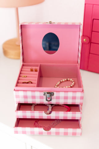 Pink Gingham - Jewelry Box