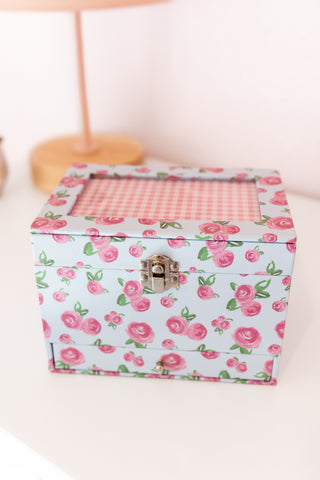 Watercolor Roses - Musical Jewelry Box