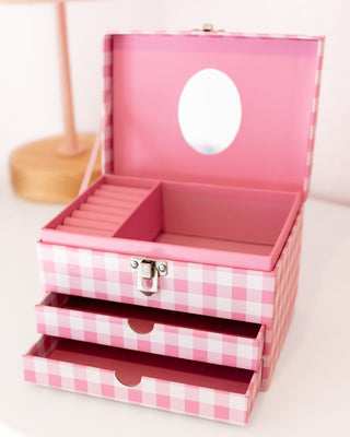 Pink Gingham - Jewelry Box