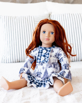 Organic Cotton Doll Gown - Timeless Toile