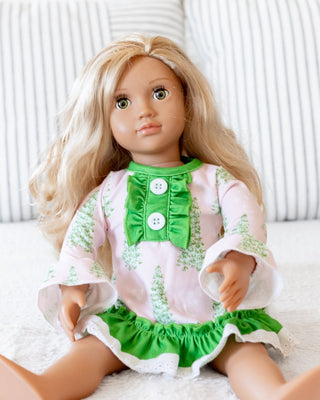****PREORDER***Doll Gown - Pink Christmas Tree - Sugar Bee Clothing