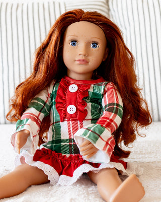 ****PREORDER***Doll Gown - Christmas Plaid - Sugar Bee Clothing