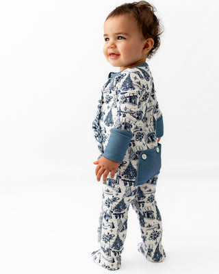 Organic Cotton Ruffle Zippy Pajamas - Timeless Toile