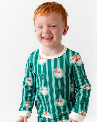 Boys Buttflap Pajamas - Storybook Santa - Sugar Bee Clothing