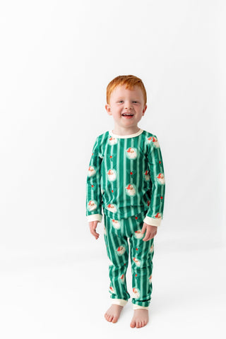 Boys Buttflap Pajamas - Storybook Santa - Sugar Bee Clothing