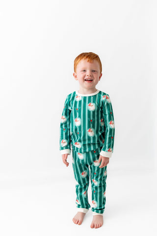 Boys Buttflap Pajamas - Storybook Santa - Sugar Bee Clothing