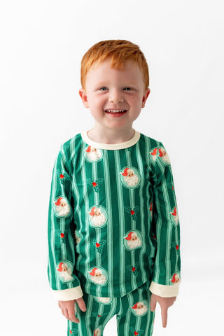 Boys Buttflap Pajamas - Storybook Santa - Sugar Bee Clothing