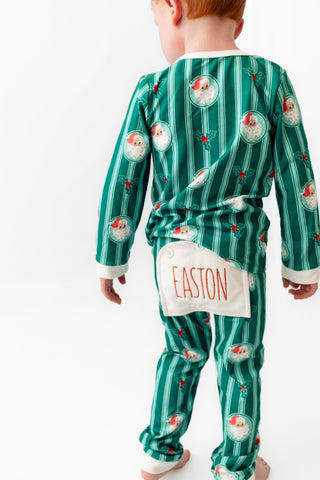 Boys Buttflap Pajamas - Storybook Santa - Sugar Bee Clothing