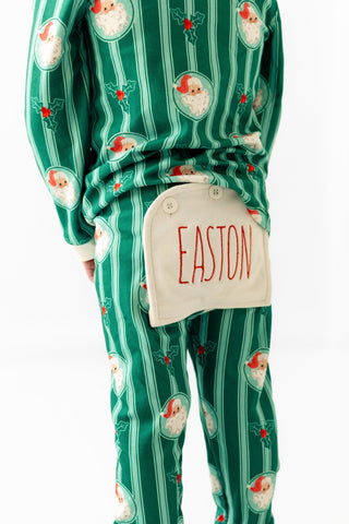 Boys Buttflap Pajamas - Storybook Santa - Sugar Bee Clothing
