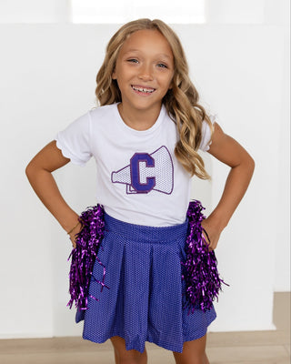 2-Piece Scalloped Tee and Skort Set - Purple Dot - Sugar Bee Clothing