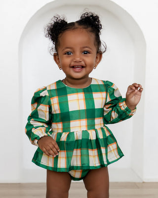 Girls Fall Plaid Skirted Bubble