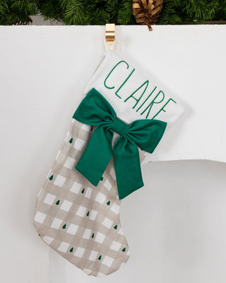 Bow Christmas Stocking - Holiday Gingham - Sugar Bee Clothing