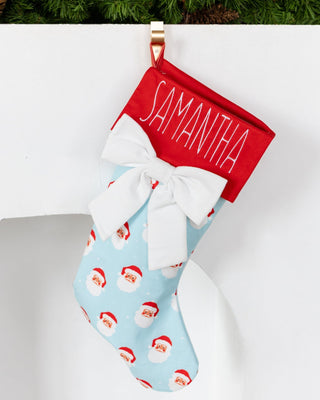 Bow Christmas Stocking - Vintage Santa - Sugar Bee Clothing