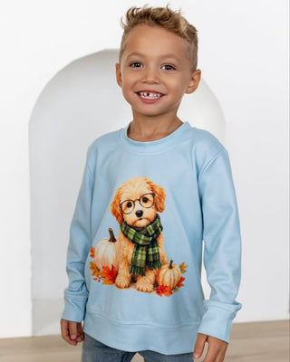 Boys Fall Puppy Lightweight Sweater - Sugar Bee Clothing