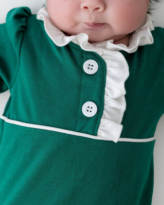 Knotted Gown & Beanie Set - Green Holiday - Sugar Bee Clothing