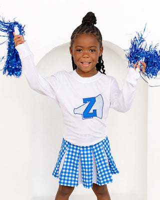 2-Piece Long Sleeve Pullover and Skort Set - Royal Blue - Sugar Bee Clothing
