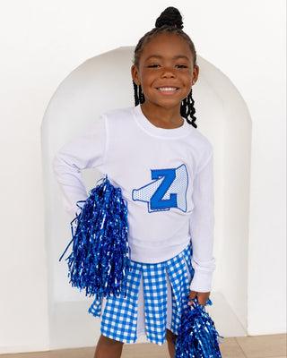 2-Piece Long Sleeve Pullover and Skort Set - Royal Blue - Sugar Bee Clothing
