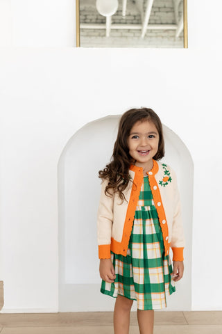 Pumpkin Hand Knit Cardigan Sweater - Sugar Bee Clothing