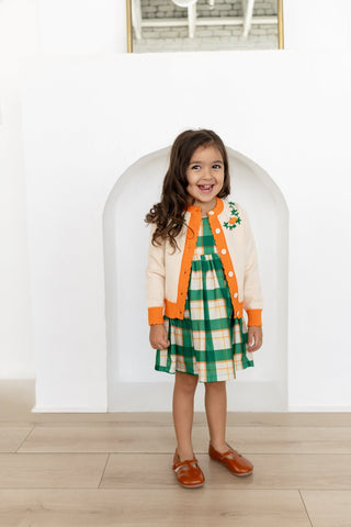 Pumpkin Hand Knit Cardigan Sweater - Sugar Bee Clothing