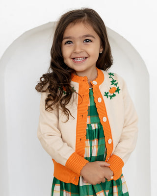 Pumpkin Hand Knit Cardigan Sweater