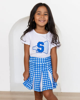 2-Piece Scalloped Tee and Skort Set - Royal Blue - Sugar Bee Clothing