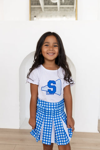 2-Piece Scalloped Tee and Skort Set - Royal Blue - Sugar Bee Clothing