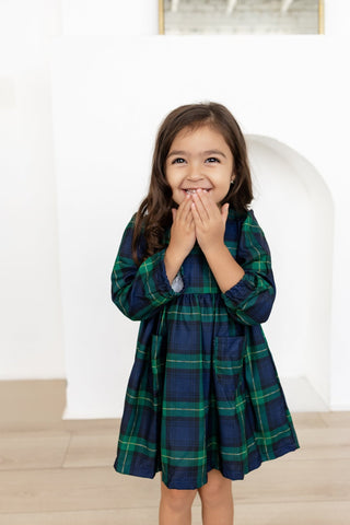Dottie Flour Sack Dress - Traditions in Tartan - Sugar Bee Clothing