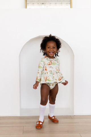 Woodland Toile Peter Pan Skirted Bubble - Sugar Bee Clothing
