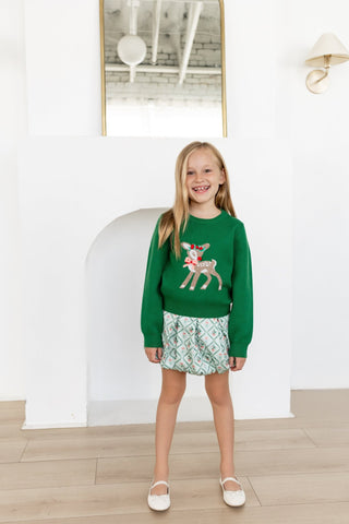 Penelope Bubble Skort - Holiday Holly - Sugar Bee Clothing