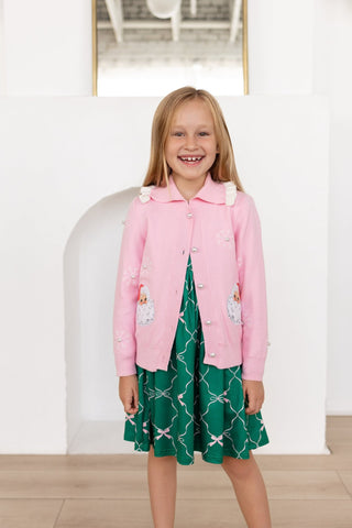 Knitted Cardigan - Snowflake Santa - Sugar Bee Clothing