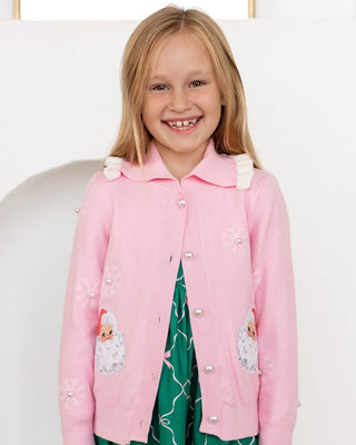 Knitted Cardigan - Snowflake Santa - Sugar Bee Clothing