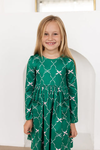 Claire Twirl Dress - Bow and Trellis - Sugar Bee Clothing