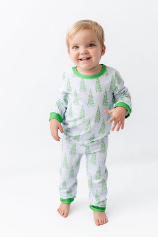 Buttflap Pajamas - Classic Blue Christmas Tree - Sugar Bee Clothing