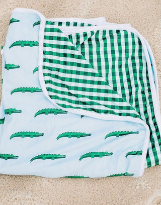 Swim Towel - Blue Alligator - Sugar Bee Clothing