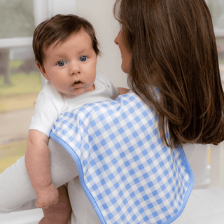 Burp Cloth - Blue Gingham - Sugar Bee Clothing